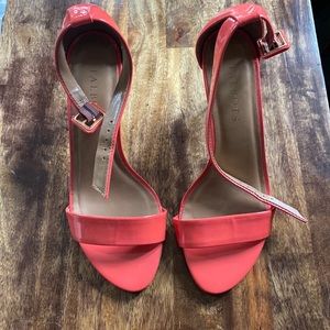 Talbots Lakia CORAL Patent Leather Ankle Strap Sandals HEELS 3" size 6.5.